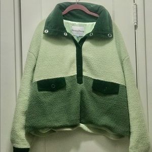 House of sunny pistachio green teddy pullover